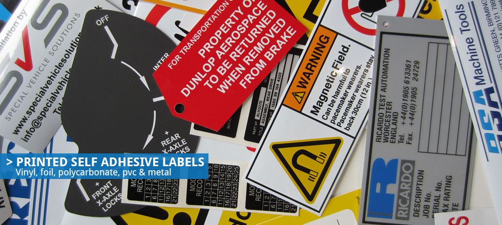 Printed self adhesive labels